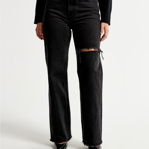 Abercrombie size 25 Curve love high rise jeans long BNWT - Picture 2 of 6